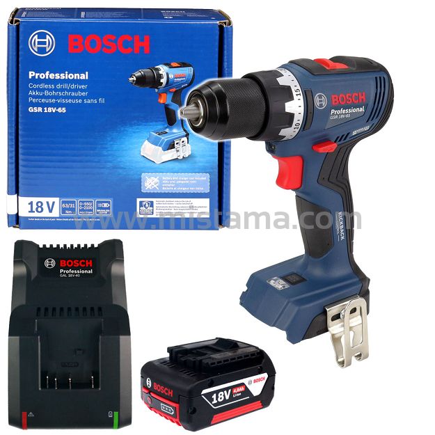 Wkrętarka 63Nm GSR 18V-65 BOSCH 1x4,0Ah