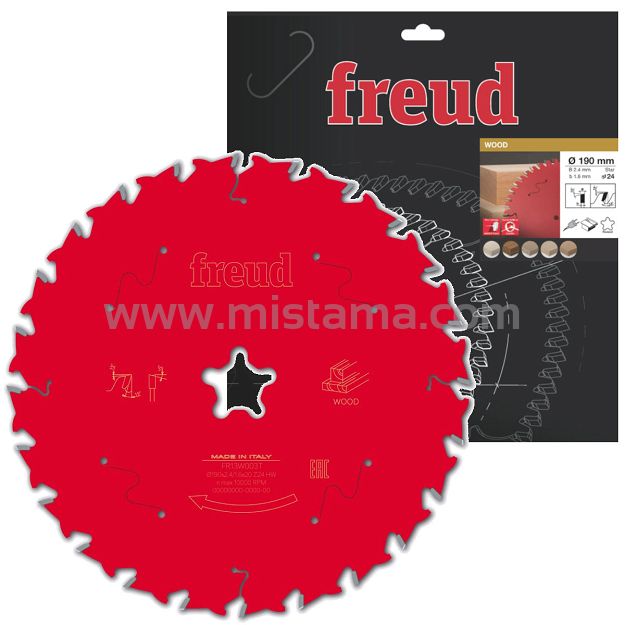 Tarcza piła widiowa 190/20 mm, 24 zęby FREUD do drewna, MDF