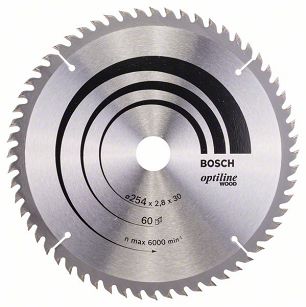 Tarcza pilarska 254/30mm Optiline Wood BOSCH (60 zębów)