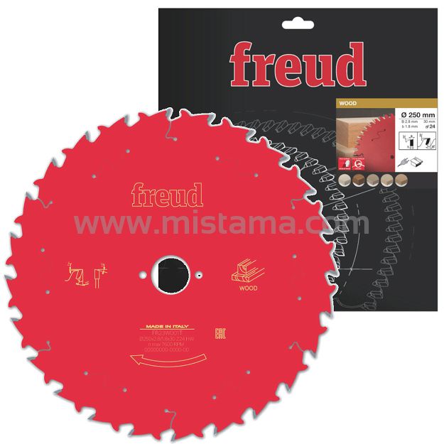 Tarcza piła widiowa 250/30 mm, 24 zęby FREUD do drewna, MDF