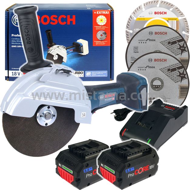 Szlifierka GWS 18V-180 P BOSCH 2x5,5Ah BITURBO