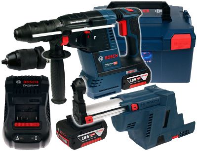Młotowiertarka GBH 18V-26F BOSCH 2x5,0Ah L-BOXX + odsysacz