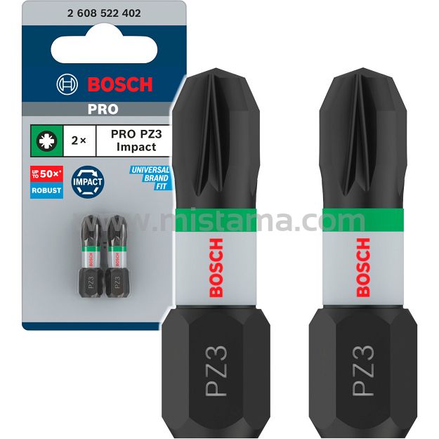 Bit PZ3 25 mm IMPACT BOSCH PRO zestaw 2 szt.
