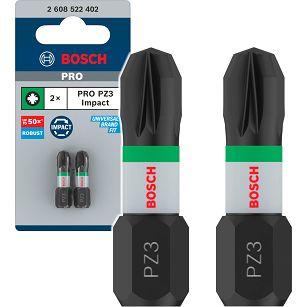 Bit PZ3 25 mm IMPACT BOSCH PRO zestaw 2 szt.