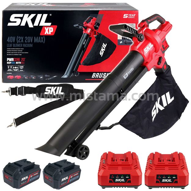 Akumulatorowy odkurzacz ogrodowy + dmuchawa do liści 20V 0350 SKIL 2x4,0Ah
