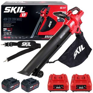 Akumulatorowy odkurzacz ogrodowy + dmuchawa do liści 20V 0350 SKIL 2x4,0Ah