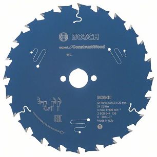 Tarcza pilarska 160/20mm Expert for Construct Wood BOSCH (24 zęby)