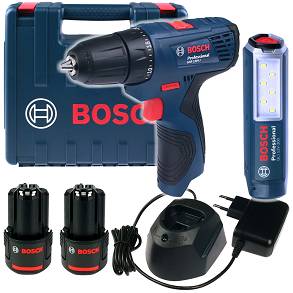 Wkrętarka GSR 120-LI + latarka GLI 12V-300 BOSCH 2x2,0Ah