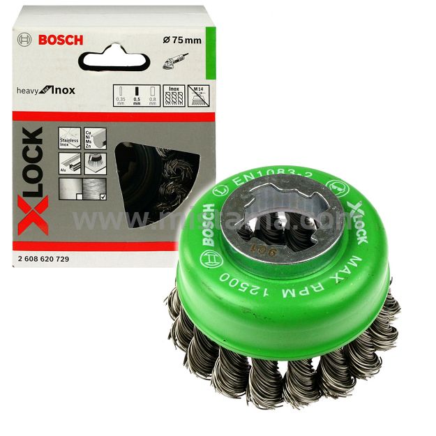 Szczotka druciana garnkowa 75mm X-LOCK BOSCH