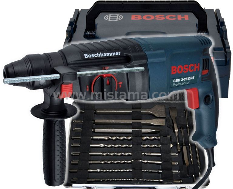 Młotowiertarka GBH 2-26 DRE BOSCH L-BOXX + 11 wierteł i dłut