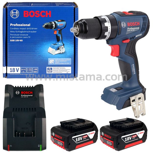 Wkrętarka z udarem 65Nm GSB 18V-65 BOSCH 2x5,0Ah