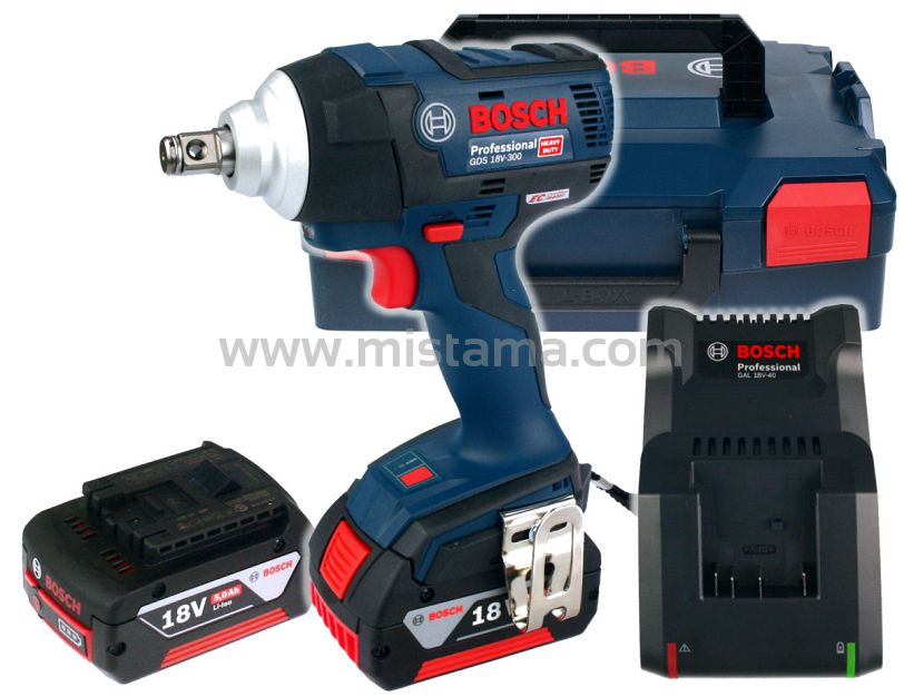 Klucz udarowy GDS 18V-300 BOSCH L-BOXX 2x5,0Ah