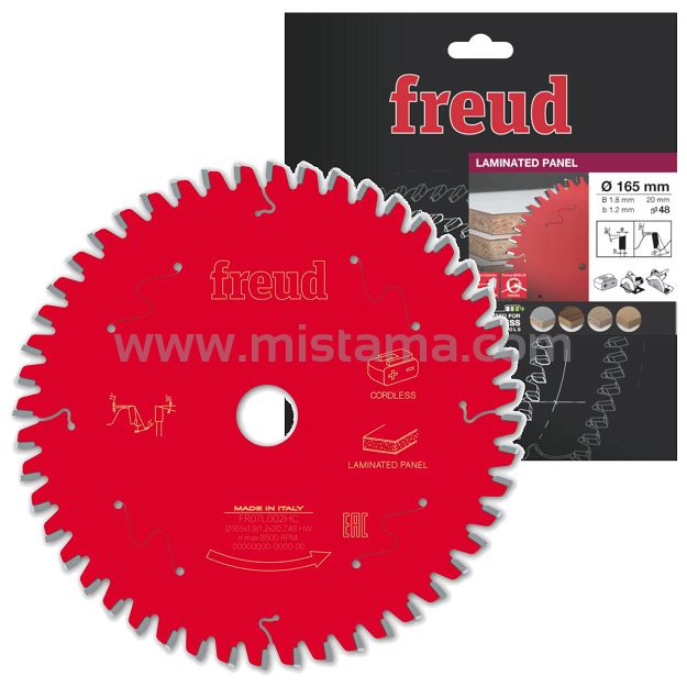 Piła tarcza widiowa 165/20 mm, 48 zębów FR07L002HC FREUD do laminatu, MDF