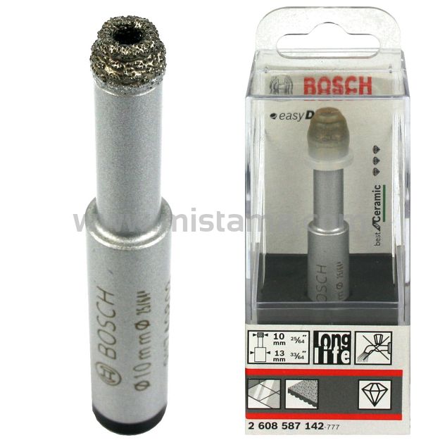 Wiertło diamentowe 10mm (na sucho) BOSCH do twardej ceramiki