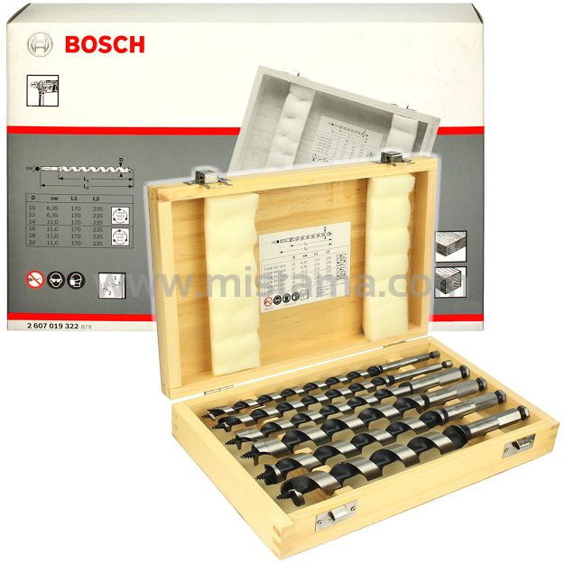 Zestaw 6 wierteł krętych do drewna w walizce BOSCH 