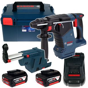 Młotowiertarka GBH 18V-24 C BOSCH L-BOXX 2x5,0Ah + odsysacz GDE 18V-16