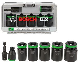 Zestaw 7 nasadek udarowych 13-24 mm 1/2" Pro Impact Socket Set BOSCH