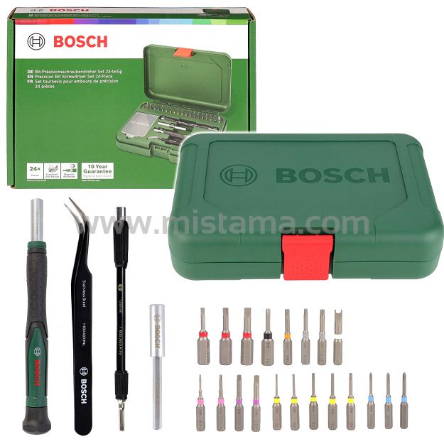 Zestaw 24 bitów precyzyjnych + penseta + wkrętak + przedłużka BOSCH