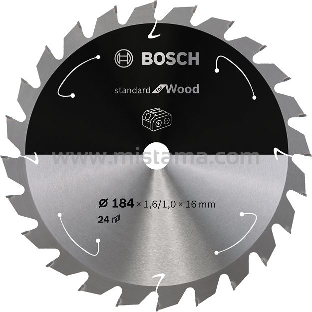 Tarcza pilarska 184/16mm Standard for Wood BOSCH (24 zęby) do pilarek aku