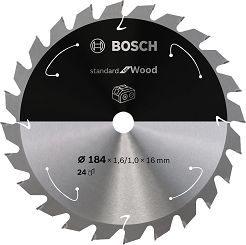 Tarcza pilarska 184/16mm Standard for Wood BOSCH (24 zęby) do pilarek aku