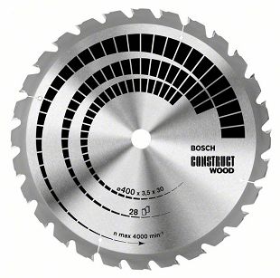 Tarcza pilarska 400/30mm Construct Wood BOSCH (28 zębów)