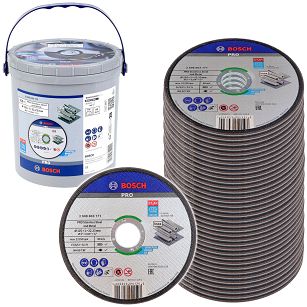 Zestaw 100 tarcz korundowych 125/1,0mm BOSCH (do cięcia stali INOX)