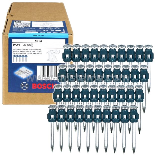 Gwoździe do betonu 38mm NB-38 BOSCH 1000 sztuk do osadzaka GNB 18V-38