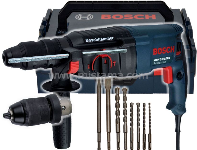 Młotowiertarka GBH 2-26 DFR BOSCH L-BOXX + 8 wierteł i dłut