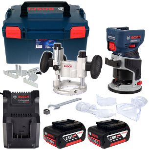 Frezarka krawędziowa 18V GKF 18V-8 L-BOXX 2x5,0Ah + moduł górnowrzecionowy TE 600