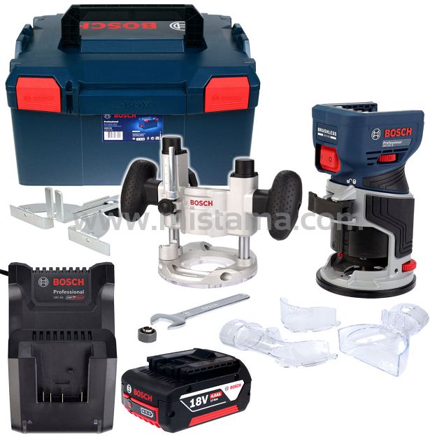 Frezarka krawędziowa 18V GKF 18V-8 L-BOXX 1x4,0Ah + moduł górnowrzecionowy TE 600