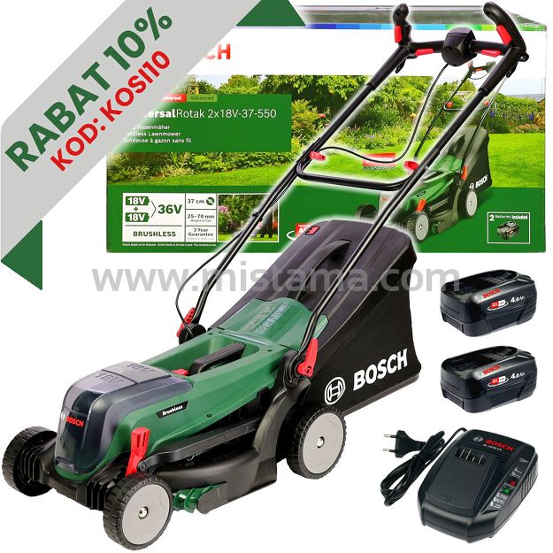 Kosiarka akumulatorowa 18V UniversalRotak 2x18V-37-550 BOSCH 2x4,0Ah