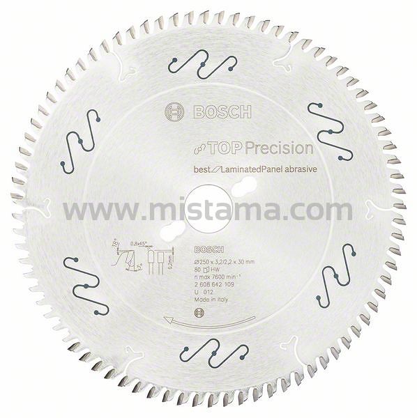 Tarcza pilarska 250/30mm Best for Laminated Abrasive BOSCH (80 zębów)