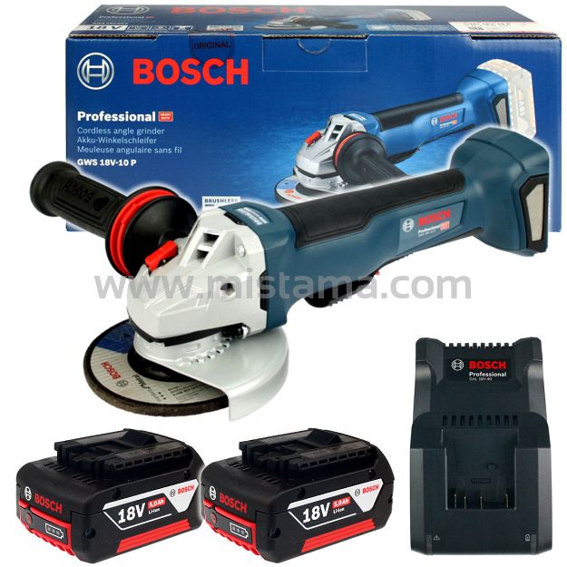 Szlifierka kątowa GWS 18V-10 P BOSCH 2x5,0Ah