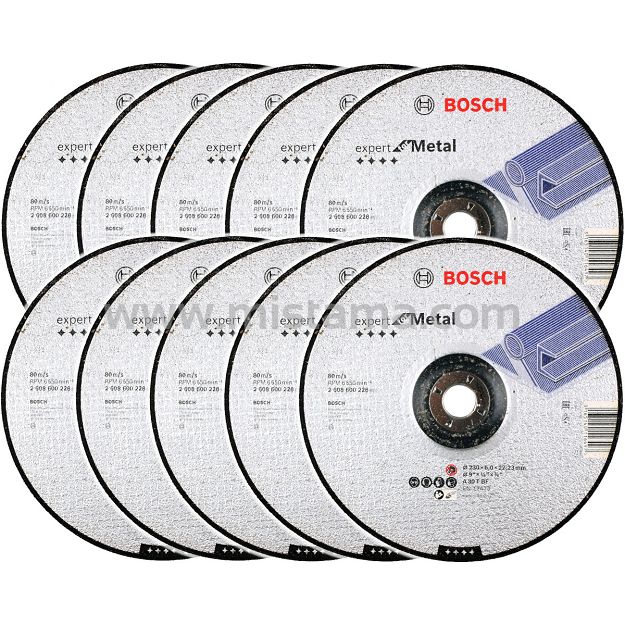 Zestaw 10 tarcz korundowych 230/6,0mm BOSCH (do szlifowania stali)