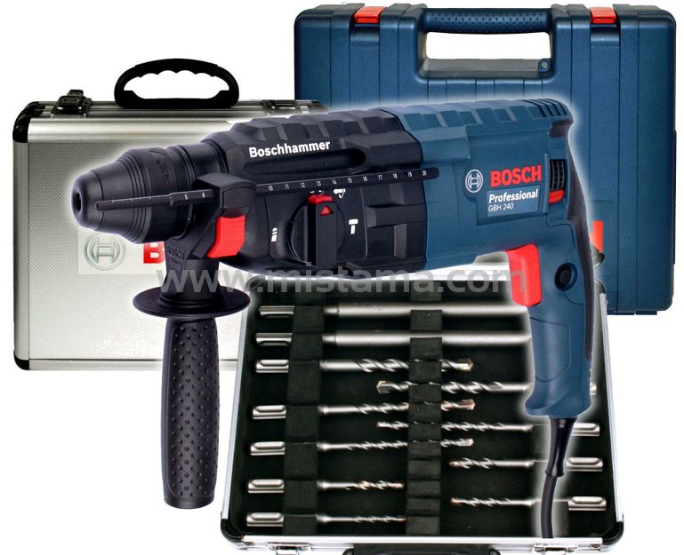 Młotowiertarka GBH 240 BOSCH + walizka + 11 wierteł i dłut