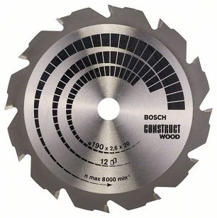 Tarcza pilarska 190/20mm Construct Wood BOSCH (12 zębów)
