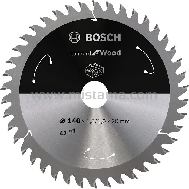 Tarcza pilarska 140/20mm Standard for Wood BOSCH (42 zęby) do pilarek aku