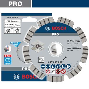 Tarcza diamentowa 115 mm BOSCH PRO (twardy beton)