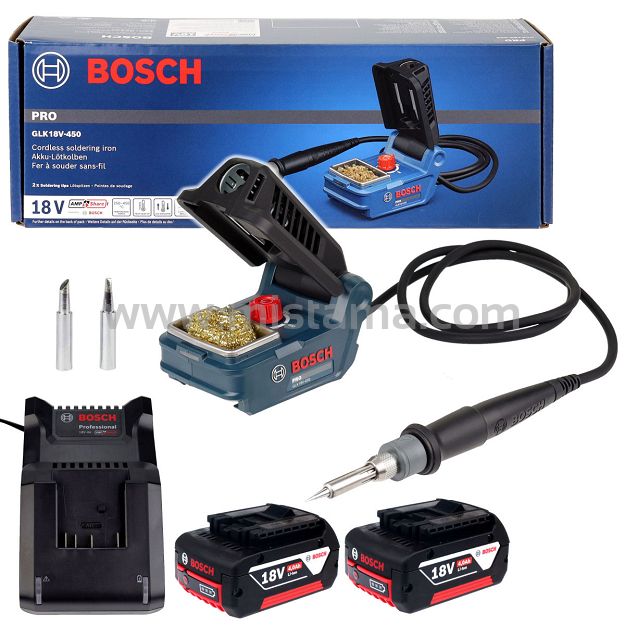 Lutownica akumulatorowa 18V 250°C - 450°C GLK 18V-450 BOSCH 2x4,0Ah