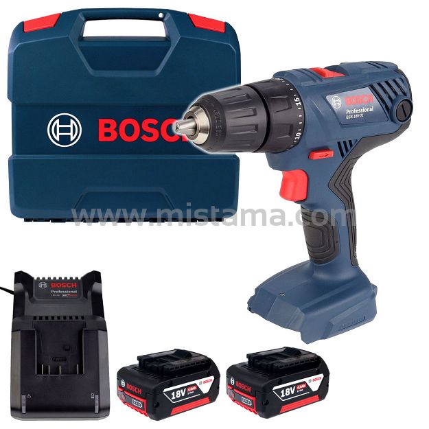 Wkrętarka 55Nm GSR 18V-21 BOSCH 2x4,0Ah + walizka