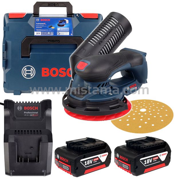 Szlifierka mimośrodowa akumulatorowa GEX 18V-150-3 BOSCH L-BOXX 2x5,0Ah