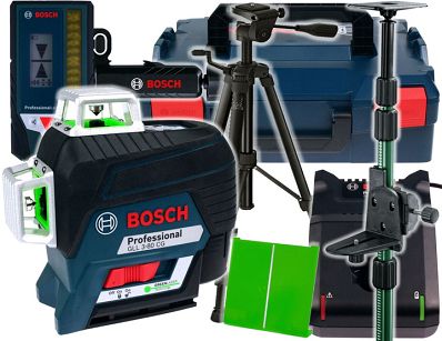 Laser GLL 3-80 CG BOSCH + statyw + tyczka TP320 + odbiornik LR7