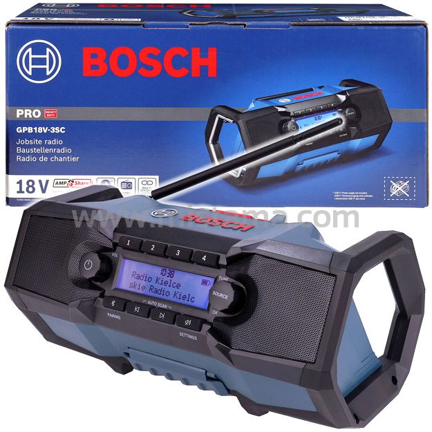 Radio Bluetooth powerbank ładowarka 18V 230V DAB+ GPB 18V-3 SC BOSCH