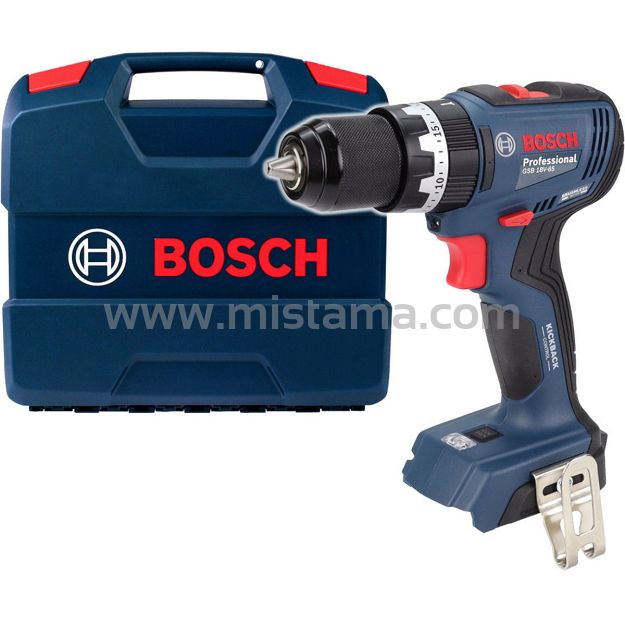 Wkrętarka z udarem 65Nm GSB 18V-65 BOSCH (korpus) + walizka