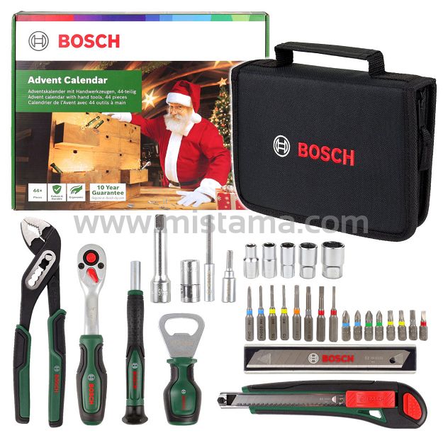 Zestaw 44 bitów i narzędzi ręcznych BOSCH w etui + kalendarz adwentowy