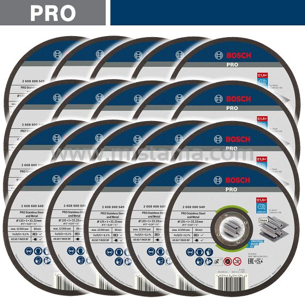 Zestaw 25 tarcz korundowych 125/1,0mm BOSCH (Expert for INOX)