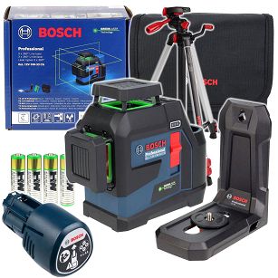 Laser krzyżowy GLL 12V-100-33 CG BOSCH + uchwyt + statyw