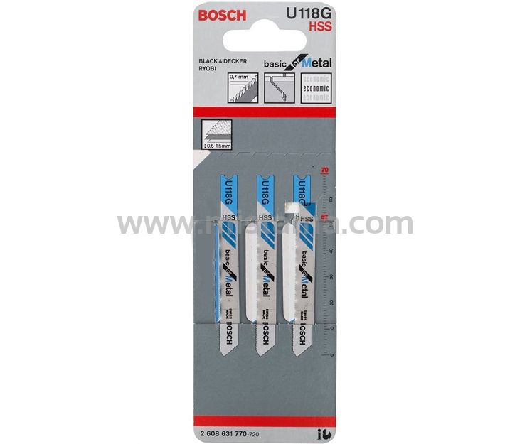Brzeszczot do wyrzynarki U118G BOSCH - 3 sztuki WYPRZEDAŻ!